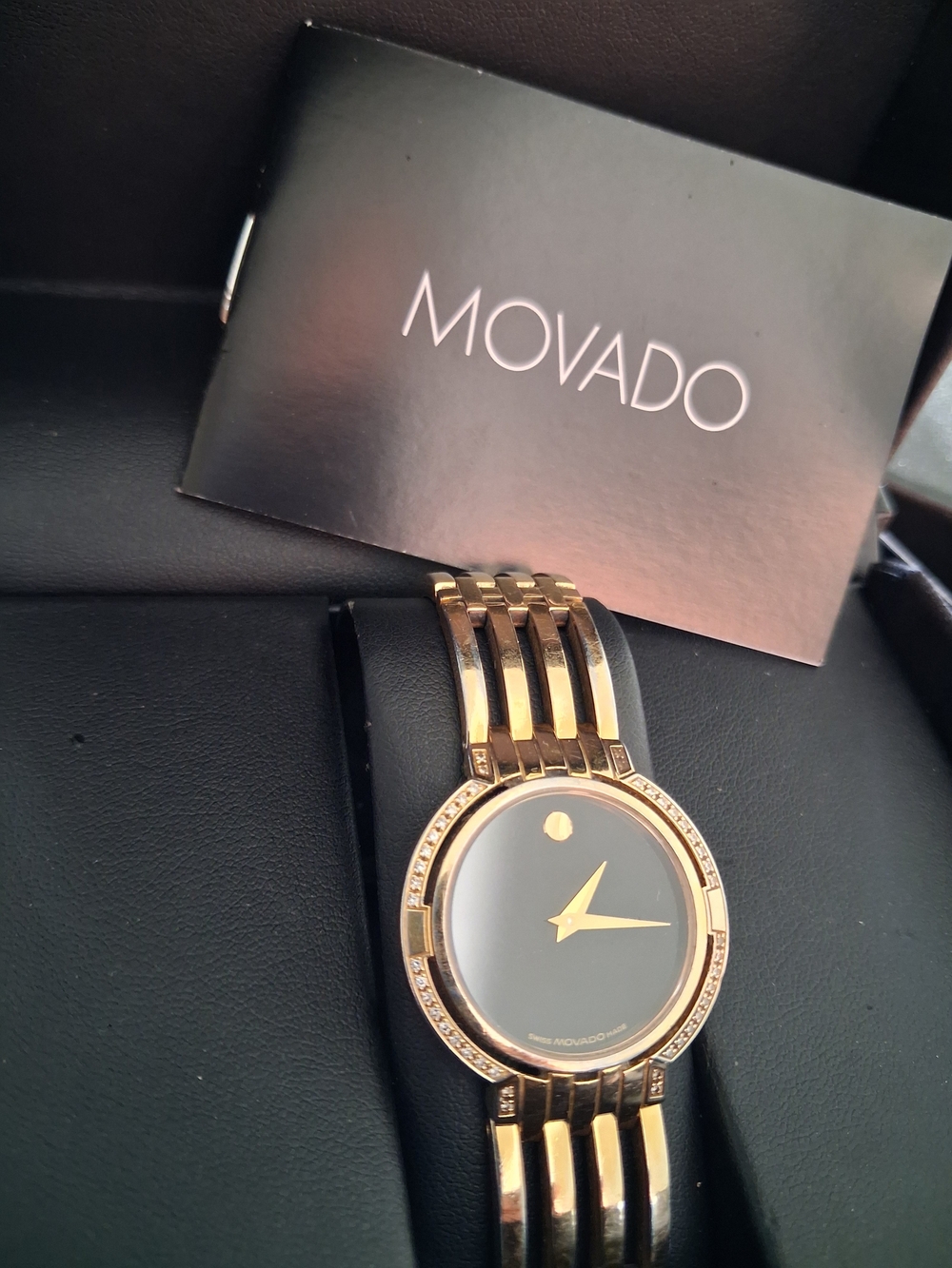 Movado Watch Gold and Diamond Women's Bracelet $2795 - Picture 1 of 16